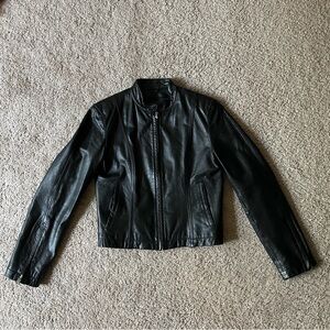 Black genuine leather jacket